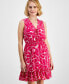 Petite Floral-Print Ruffled-Hem Dress, Created for Macy's