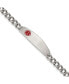 ფოტო #1 პროდუქტის Stainless Steel Red Enamel Medical ID 8.5" Curb Chain Bracelet