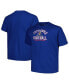 Фото #1 товара Men's Royal Distressed Kansas Jayhawks Big and Tall Football Helmet T-shirt