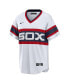 Men's Carlton Fisk White Distressed Chicago White Sox Home Cooperstown Collection Team Player Jersey