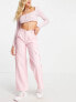 Фото #1 товара Daisy Street wide leg low rise Y2K cargo trousers in baby pink