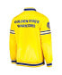 ფოტო #4 პროდუქტის Men's Gold Golden State Warriors Slider Satin Full-Snap Varsity Jacket