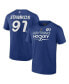 Фото #1 товара Men's Steven Stamkos Blue Tampa Bay Lightning Authentic Pro Prime Name and Number T-shirt