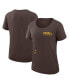 Фото #1 товара Women's Brown San Diego Padres Authentic Collection Performance Scoop Neck T-shirt