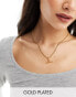 Фото #1 товара Neck On The Line gold plated stainless steel t-bar chain necklace