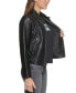 Фото #5 товара Faux-Leather Latch Collar Lined Moto Racer Jacket