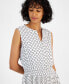 Women's Printed Split-Neck Fit & Flare Midi Dress