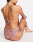 Topshop frill triangle in ditsy floral bikini top with matching scrunchie - MULTI Разноцветный, 34 - фото #2