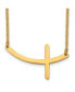 ფოტო #1 პროდუქტის Yellow IP-plated Curved Sideways Cross Cable Chain Necklace