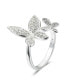 ფოტო #2 პროდუქტის Silver Plated Cubic Zirconia Butterfly Adjustable Ring