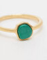 Фото #3 товара ASOS DESIGN Curve 14K gold plated ring with molten malachite style stone