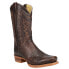 Justin Boots Andrews Metallic Square Toe Cowboy Mens Brown Casual Boots CJ2015