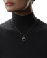 ფოტო #2 პროდუქტის Onyx & Diamond (1/20 ct. t.w.) Rebel Alliance Symbol 18" Pendant Necklace in Sterling Silver