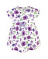Baby Girls Baby Organic Cotton Dress and Cardigan 2pc Set, Purple Garden