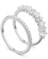 ფოტო #3 პროდუქტის 2-Pc. Set Cubic Zirconia Horizontal Cluster Ring & Fitted Band in Sterling Silver, Created for Macy's