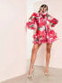 Фото #2 товара Платье ASOS LUXE силуэта "мини" из шифона с цветочным узором