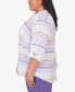 Фото #3 товара Plus Size Charm School Horizontal Stripe Button Down Top