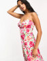 Фото #3 товара Forever New Petite slip midi dress in pink and red floral