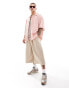 Фото #2 товара Sixth June short sleeve oversized linen shirt in pink