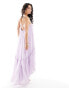 Фото #4 товара ASOS DESIGN chiffon trapeze maxi dress with raw edge in dusky lilac