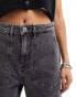 Only Carrie high waisted wide leg carpenter jeans in washed grey