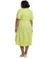 ფოტო #3 პროდუქტის Plus Size Ruffle Neck High Low A-Line Dress