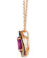 Фото #2 товара Le Vian raspberry Rhodolite (1-3/8 ct. t.w.) & Diamond (1/3 ct. t.w.) Adjustable 20" Pendant Necklace in 14k Rose Gold