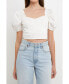 ფოტო #1 პროდუქტის Women's Short Puff Sleeve Cropped Top