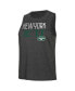 Фото #3 товара Women's Green, Black Distressed New York Jets Muscle Tank Top and Pants Lounge Set