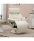 Фото #2 товара Manual Recliner, Swivel Lounge Armchair, Footrest and Cup Holder for Living Room, Cream White