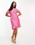 Фото #8 товара Vero Moda Petite wrap mini dress in pink spot print