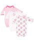 ფოტო #1 პროდუქტის Baby Boys Baby Cotton Gowns, Pink Floral, 0-6 Months