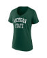 Фото #3 товара Women's Green Michigan State Spartans Basic Arch V-Neck T-shirt