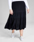 Фото #1 товара Plus Size Pull-On Tiered Midi Skirt