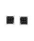 Фото #2 товара Black Invisible Cut Square Princess CZ Checkboard Cubic Zirconia Prong Basket Set Stud Earrings Sterling Silver