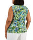 Plus Size Printed Twist-Neck Sleeveless Top