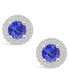 Tanzanite (1-5/8 Ct. t.w.) and Diamond (1/2 Ct. t.w.) Halo Stud Earrings