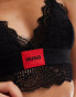 Фото #4 товара Hugo Bodywear red label triangle padded lace bralette in black