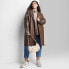 Фото #1 товара Women's Faux Leather Trench Coat - Wild Fable Brown 3X