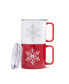 Фото #1 товара Stackable Snowflake Insulated Coffee Mugs, Set of 2