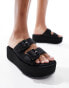 Фото #2 товара ASOS DESIGN Taxon buckle flatform mule sandals in black