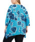 Фото #2 товара Plus Size Floral-Print Jacquard Swing Top, Created for Macy's