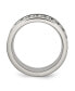 Stainless Steel Black IP-plated Chain Inlay 10mm Band Ring