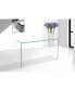 Фото #7 товара Glass Console Table, Transparent Tempered Glass Console Table With Rounded Edges Desks, Sofa
