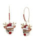 Фото #1 товара Faux Stone Jingle Bell Bling Christmas Reindeer Dangle Earrings