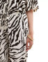 Фото #3 товара ASOS DESIGN low rise textured co-ord trousers in linen look in zebra print