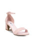 ფოტო #2 პროდუქტის Women's Heeled Suede Sandals By Pink