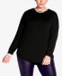 Фото #1 товара Plus Size Tully Curved Hem Long Sleeve Sweater