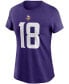 ფოტო #3 პროდუქტის Women's Justin Jefferson Purple Minnesota Vikings Name Number T-shirt