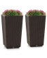 Фото #1 товара 2PCS Outdoor Wicker Flower Pot 22.5''Tall Planters with Drainage Hole